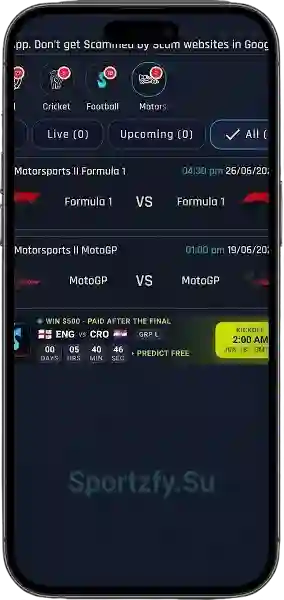 Sportzfy on FireStick